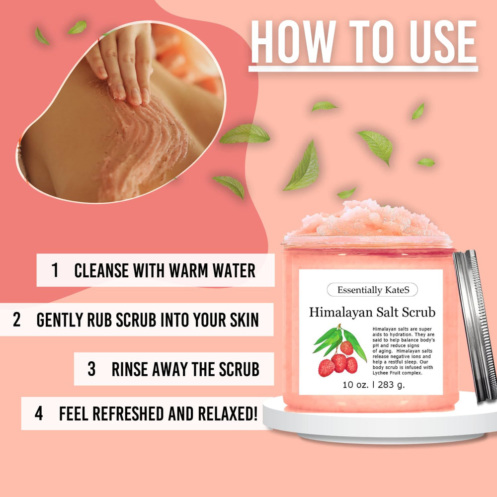 Aplicación en pies con exfoliante de sal del Himalaya para suavizar la piel.