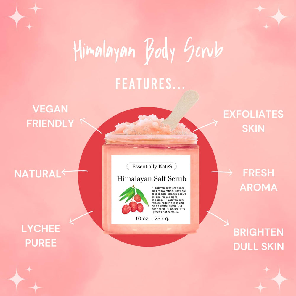 Ingredientes naturales del exfoliante de sal del Himalaya de Essentially KateS.