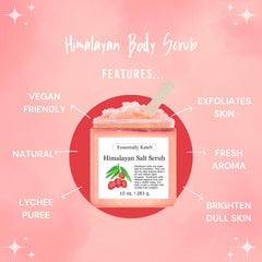 Ingredientes naturales del exfoliante de sal del Himalaya de Essentially KateS.