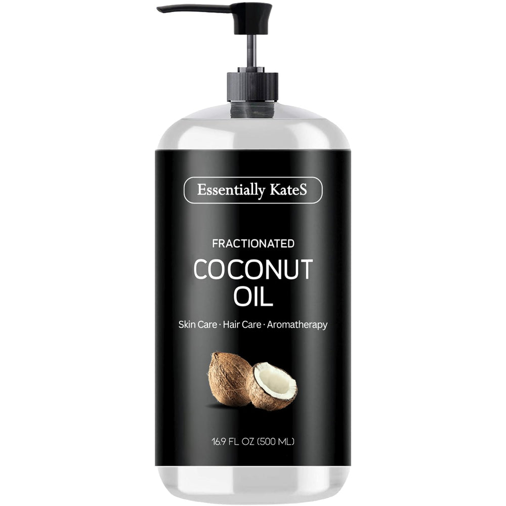 Essentially KateS fractionated coconut oil bottle pour for smooth application