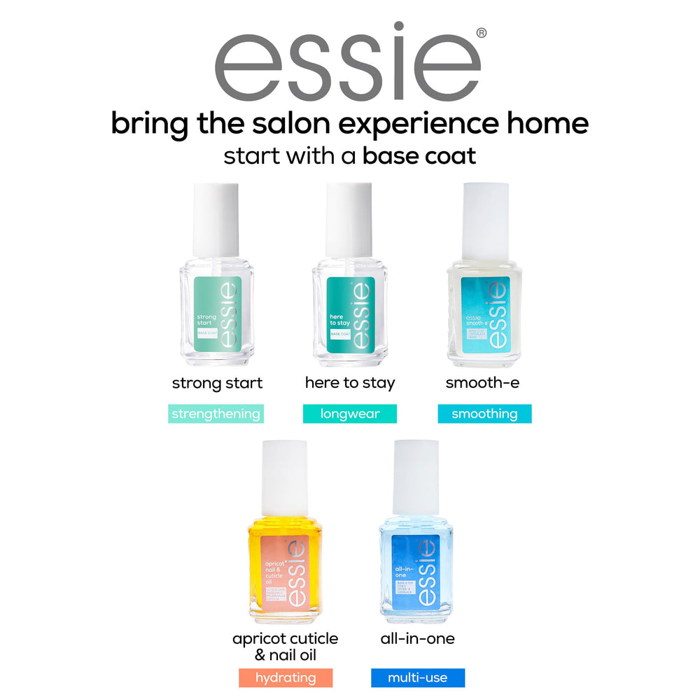 Acabado vegano de Essie para uñas con fijación suave.