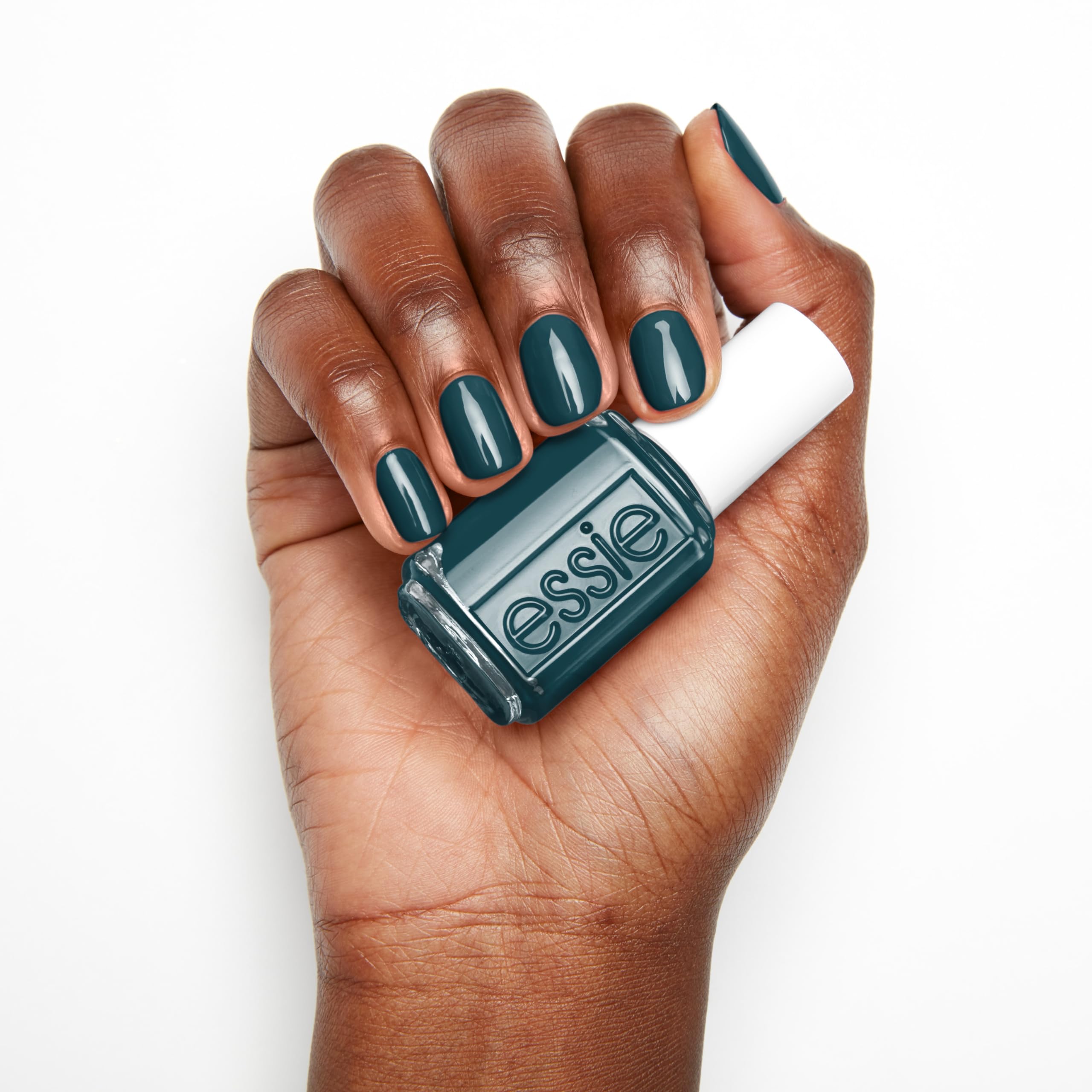 Esmalte essie azul verdoso, tendencia diaria para uñas modernas.