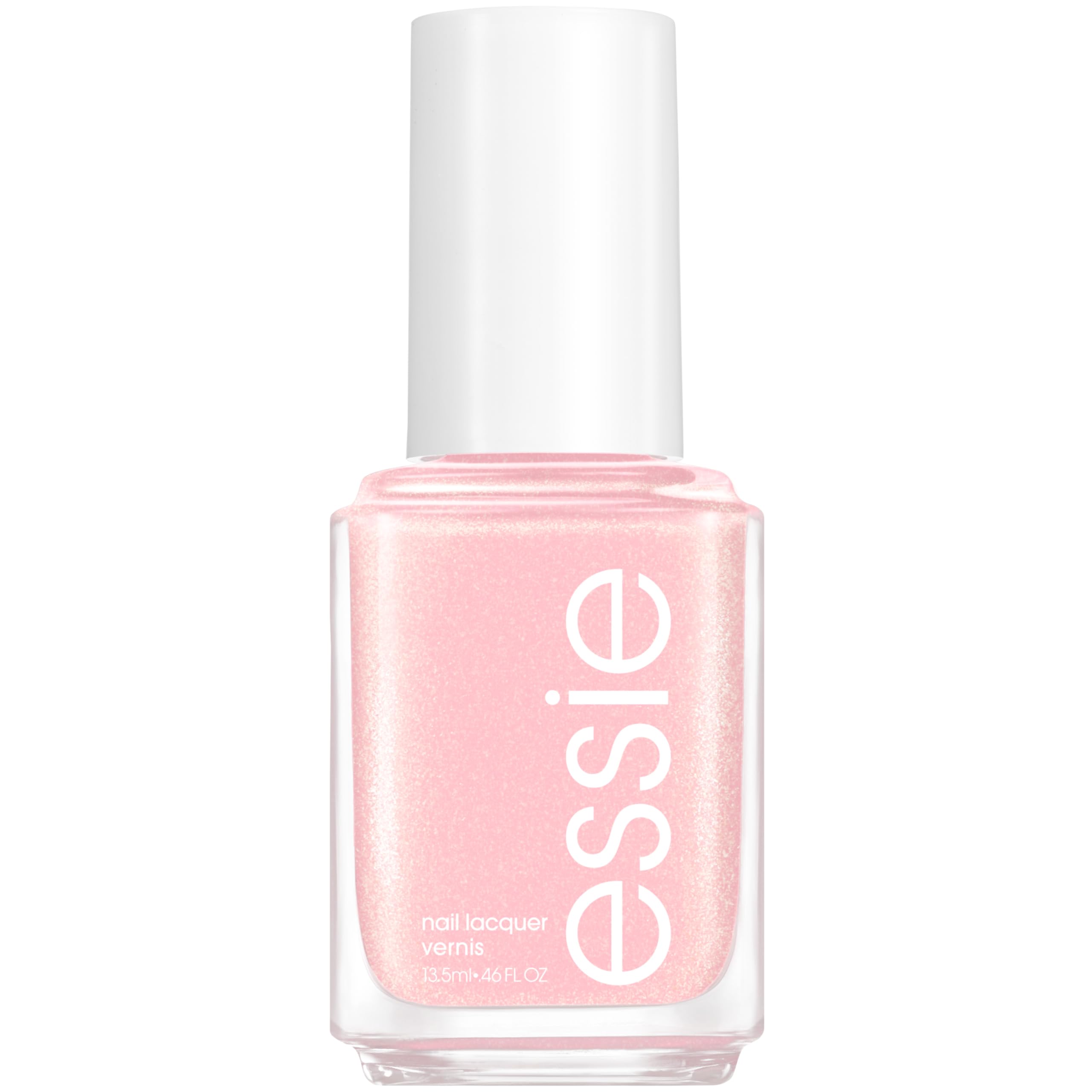 essie Birthday Girl esmalte rosa iridiscente con acabado elegante para cualquier ocasión.