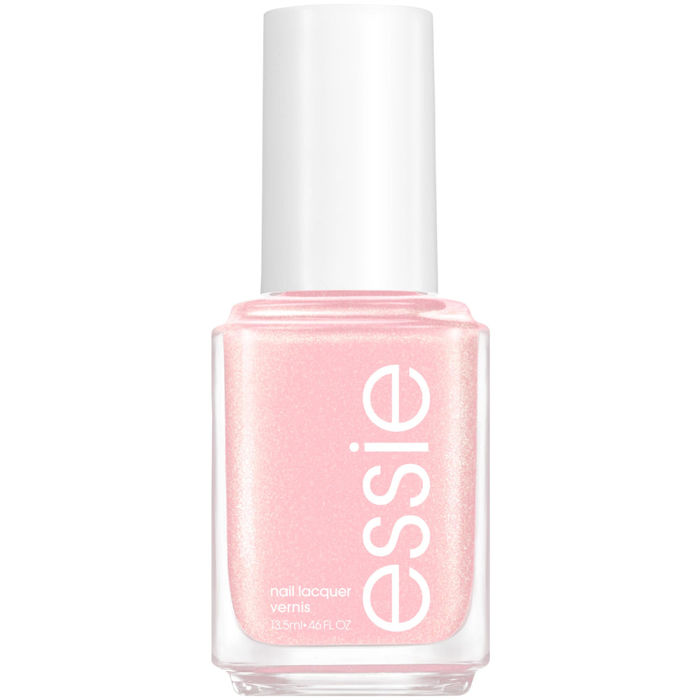 essie Birthday Girl esmalte rosa iridiscente con acabado elegante para cualquier ocasión.