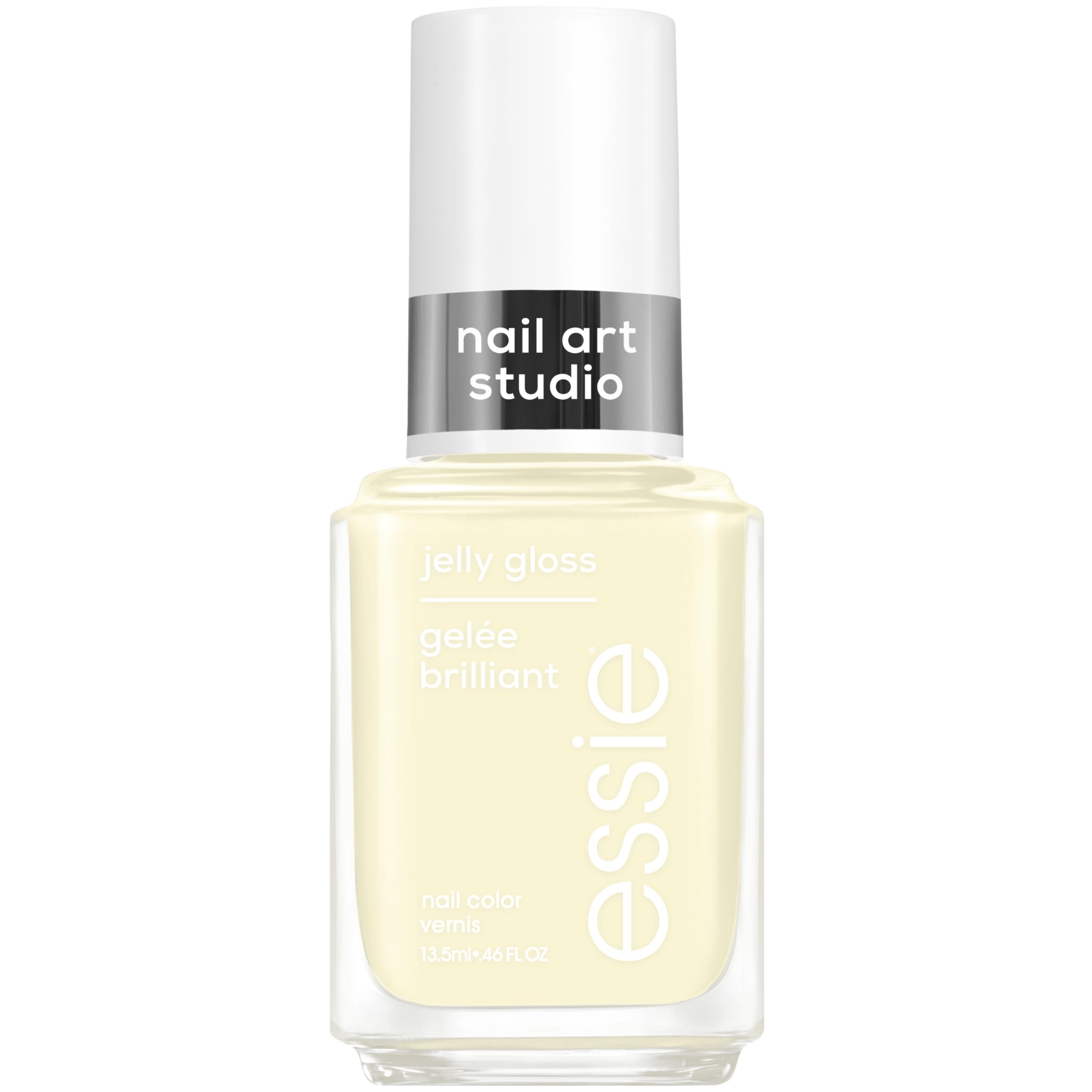 Essie Buttercup Jelly: botella de esmalte amarillo translúcido para un acabado suave.