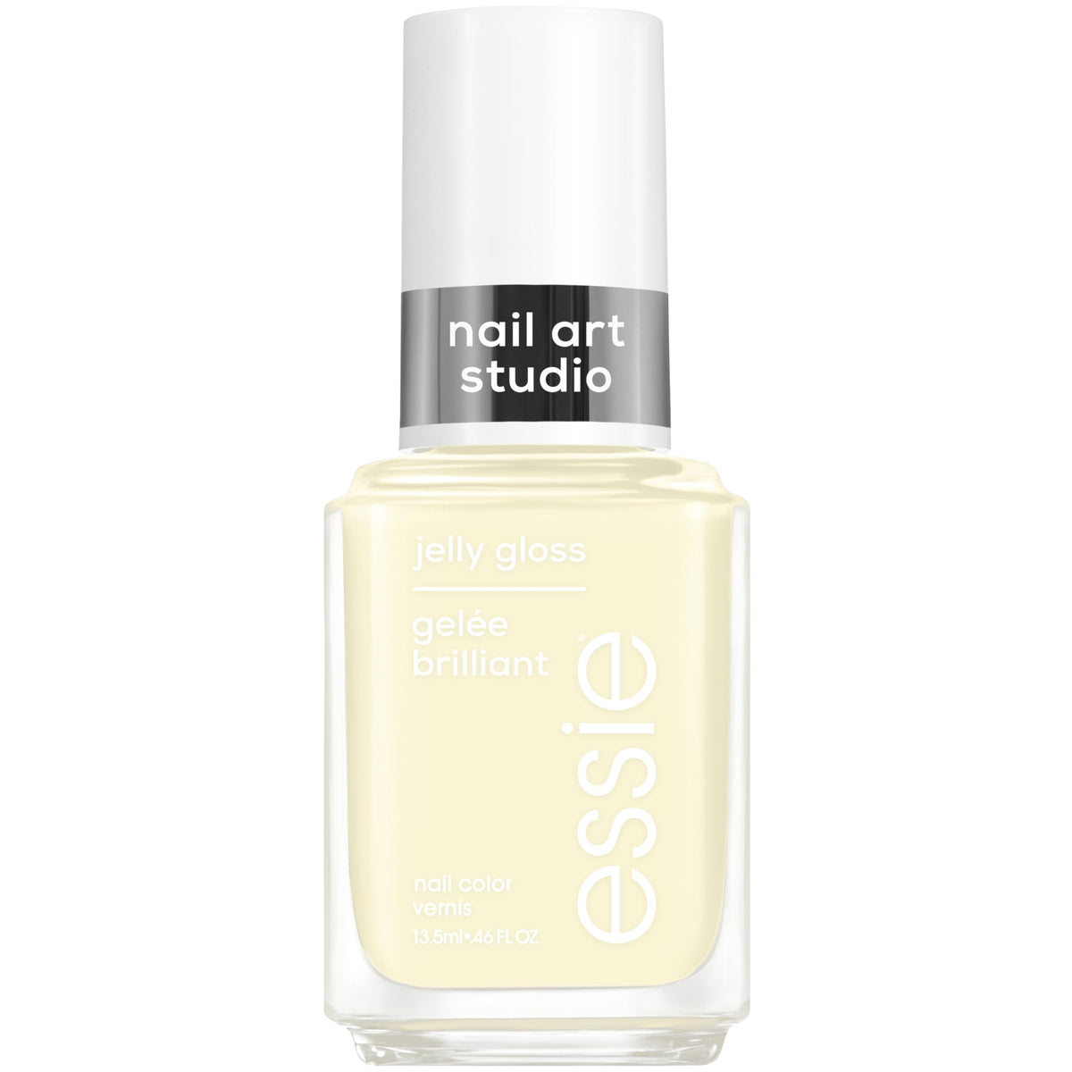 Essie Buttercup Jelly: botella de esmalte amarillo translúcido para un acabado suave.