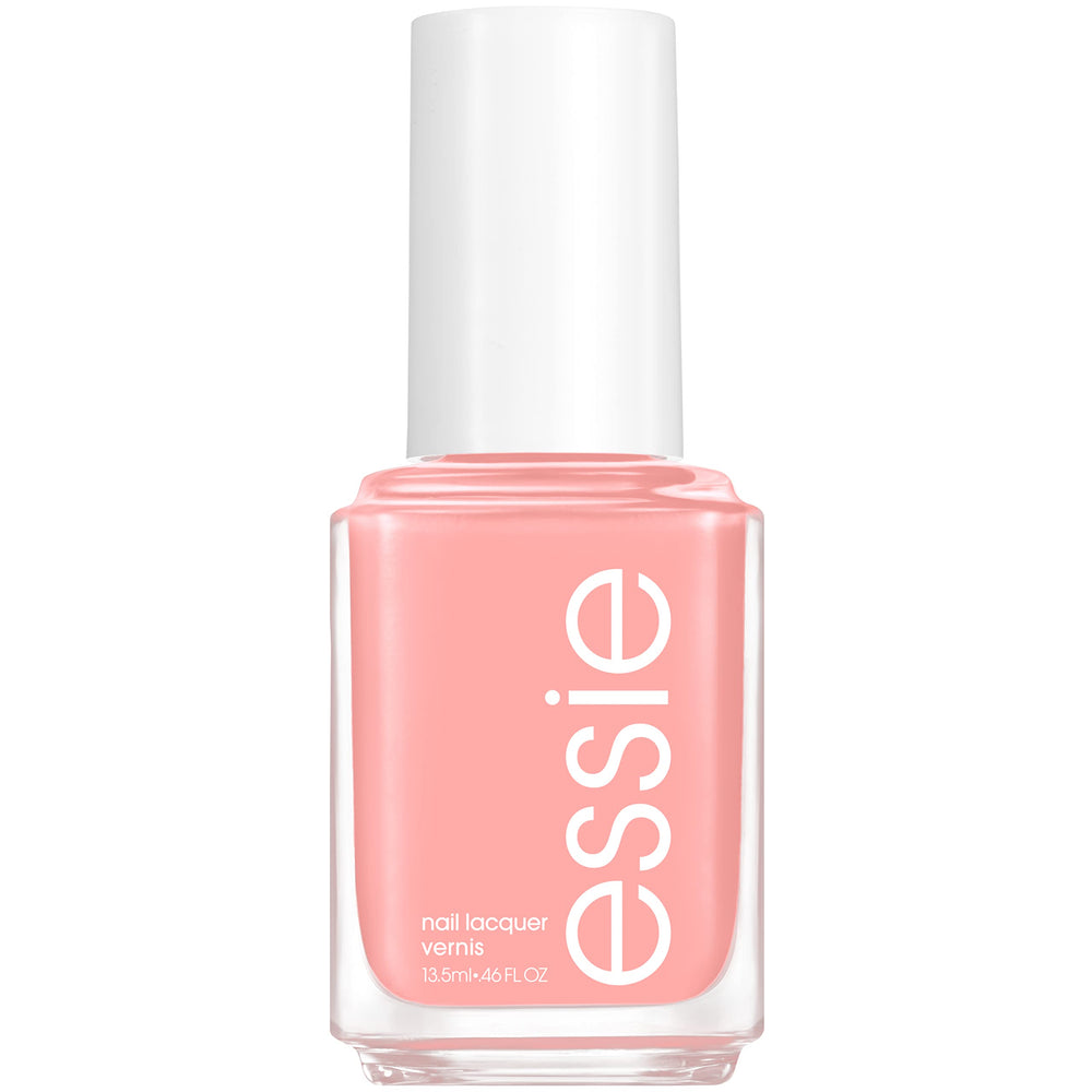 essie Day Drift Away en rosa suave, acabado cremoso y brillo de salón.