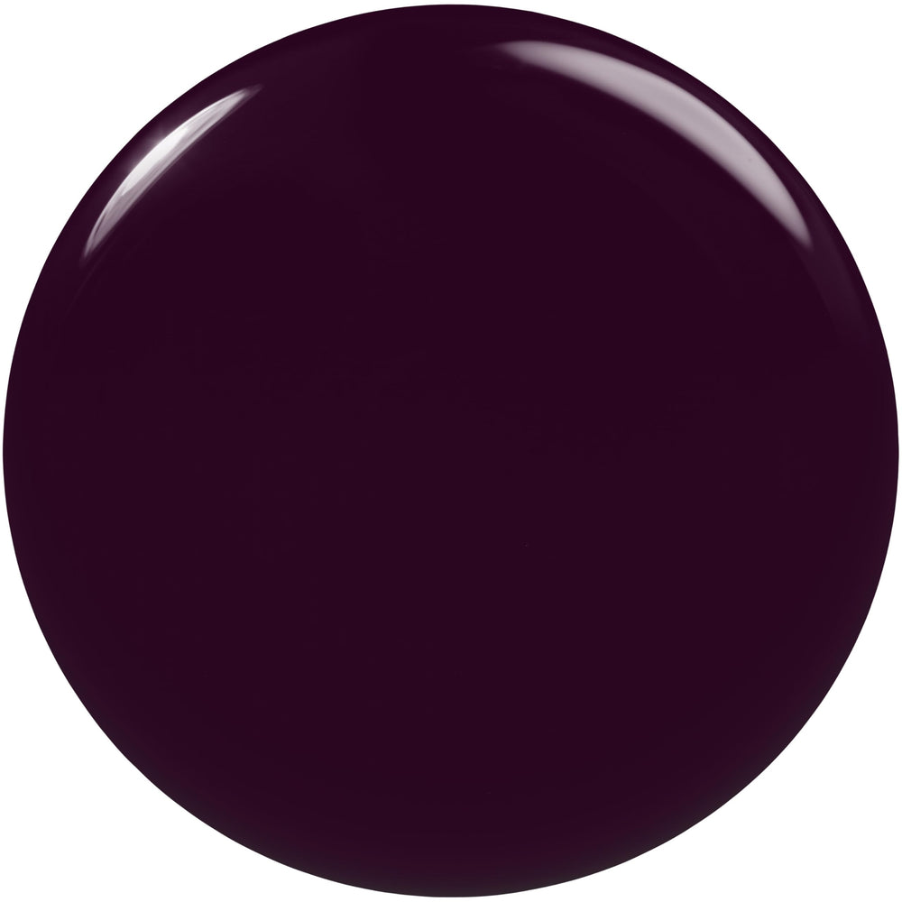 Esmalte morado vegano de essie con acabado brillante que captura luces