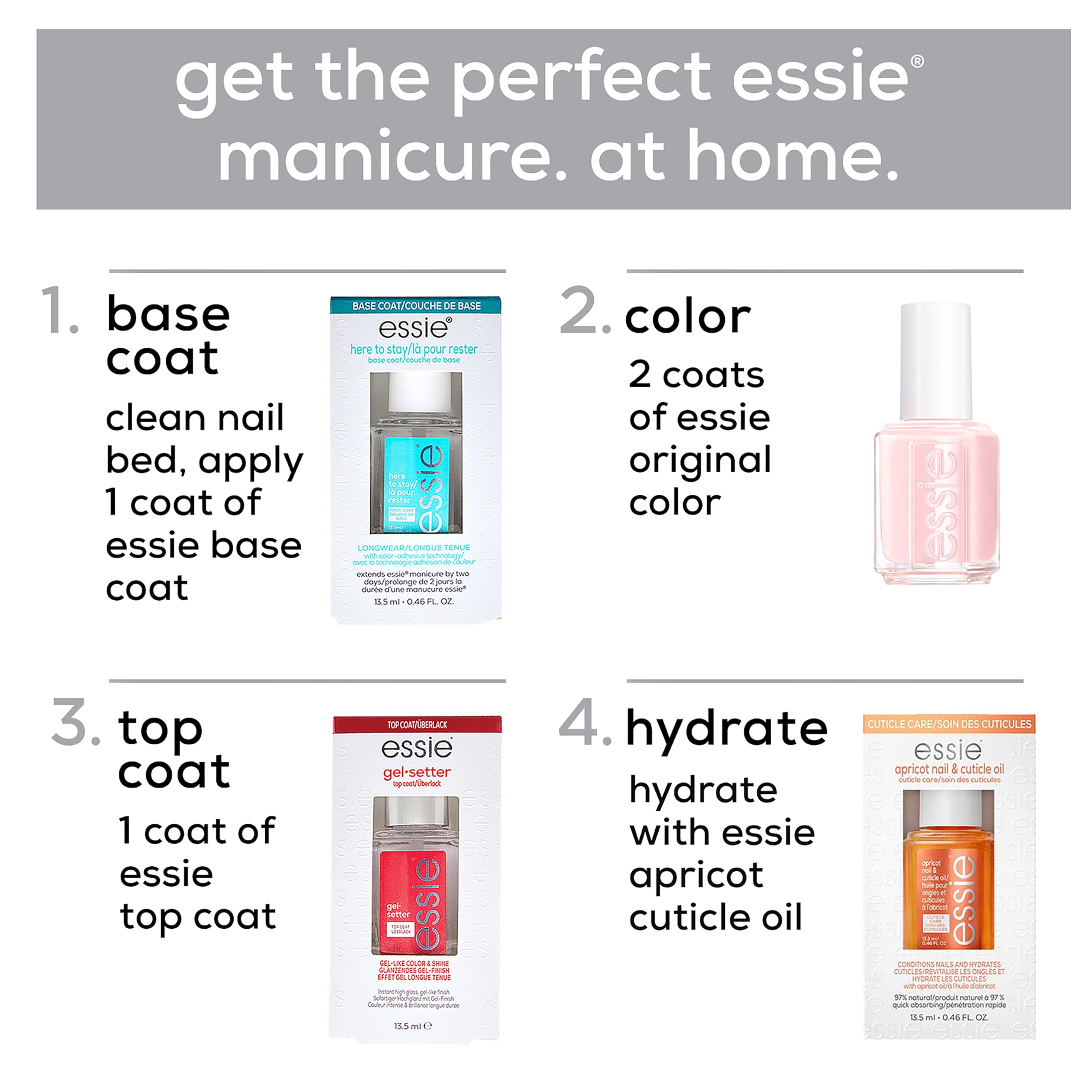 Estilo icónico y tendencia en manicura con essie, color azul-negro.