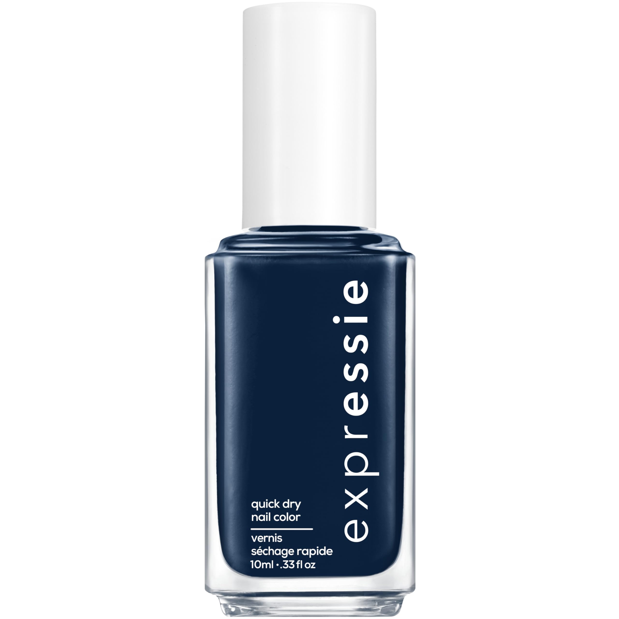 Esmalte essie expressie azul marino con secado rápido, ideal para manicura exprés.