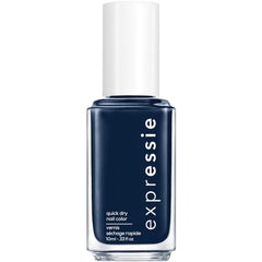 Esmalte essie expressie azul marino con secado rápido, ideal para manicura exprés.