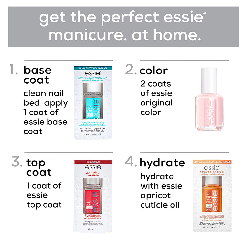 essie fórmula vegana, libre de 8 ingredientes para uñas éticas