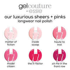 Aplicación en 2 pasos de essie gel couture para manicura rápida y duradera