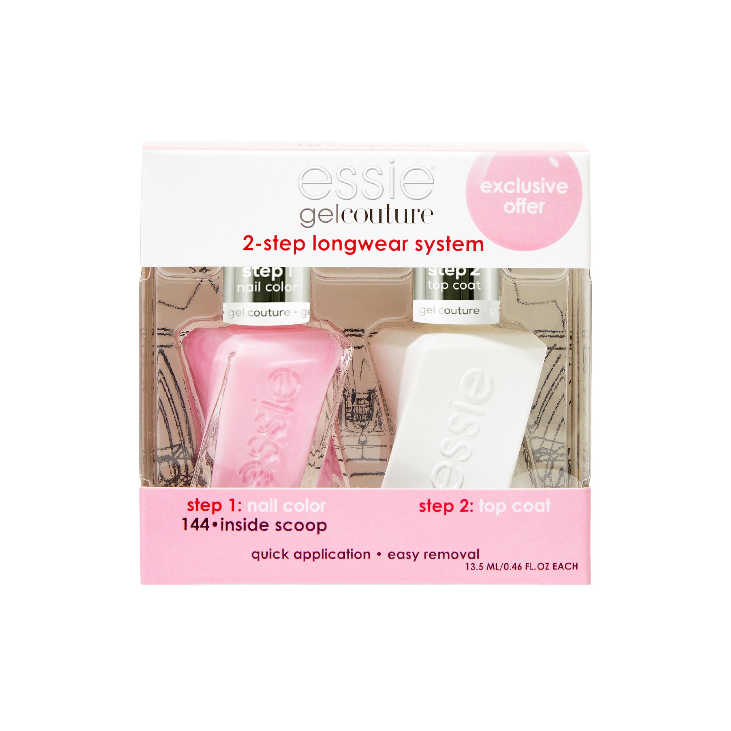 essie gel couture: pincel remolino preciso para cobertura uniforme