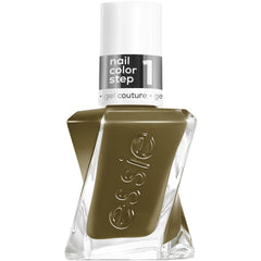 essie gel couture tono verde oliva, brillo de gel de larga duración