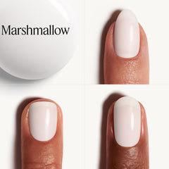 Aplicador suave essie Marshmallow facilita una aplicación precisa.