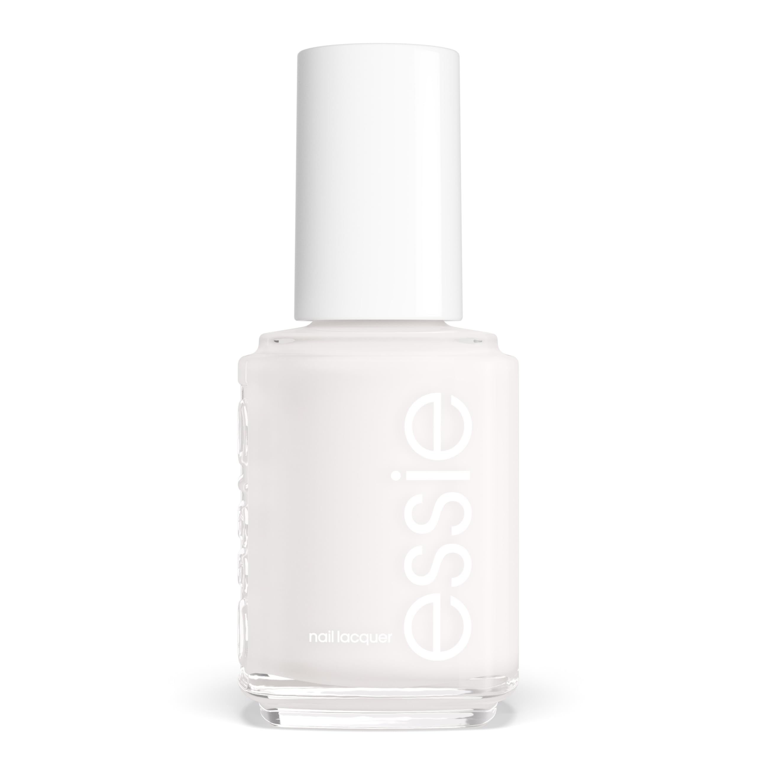 Esmalte essie Marshmallow, botella blanco-nublado, acabado translúcido elegante.