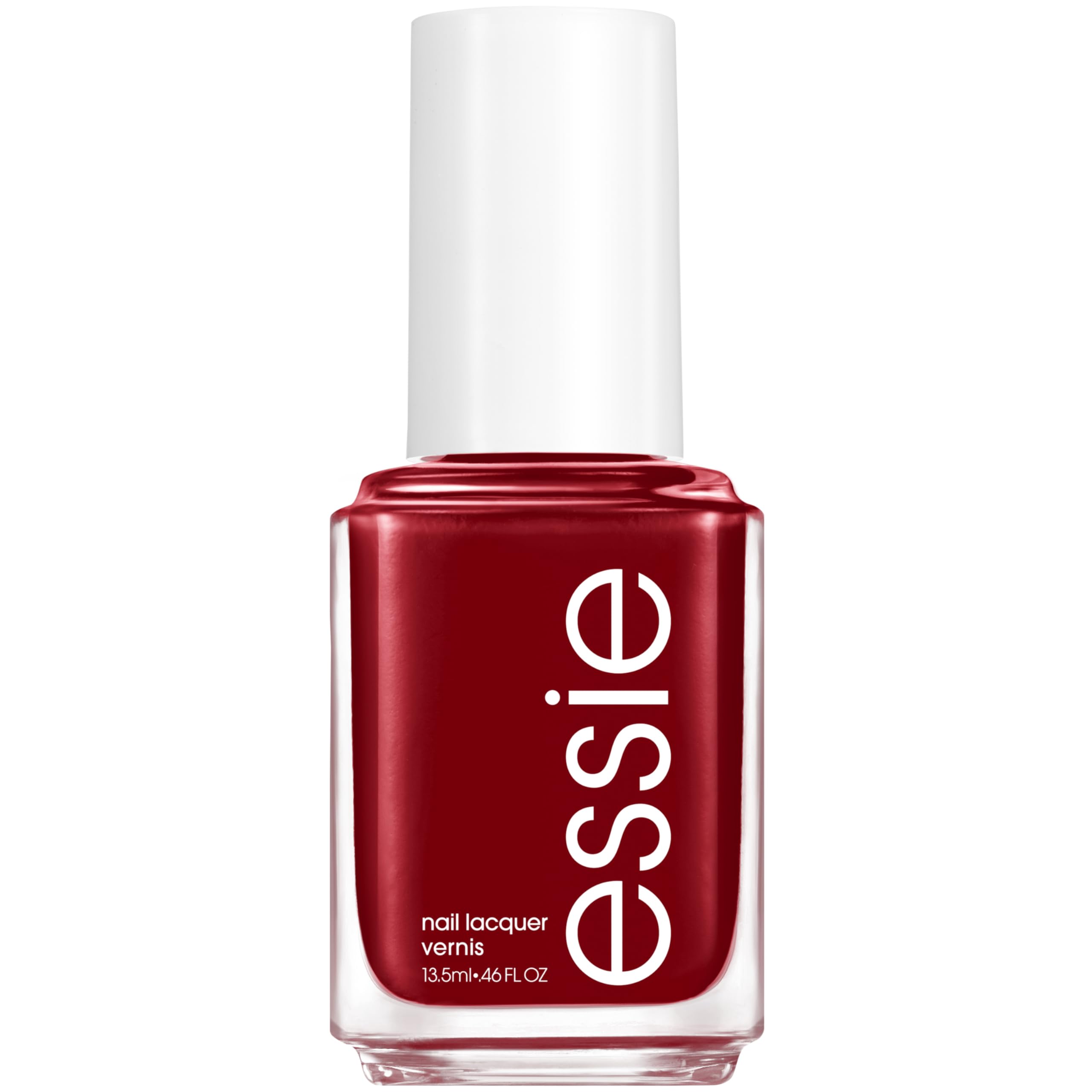 Esmalte essie Not a Phase en tono carmín, color intenso, ideal para looks nocturnos.