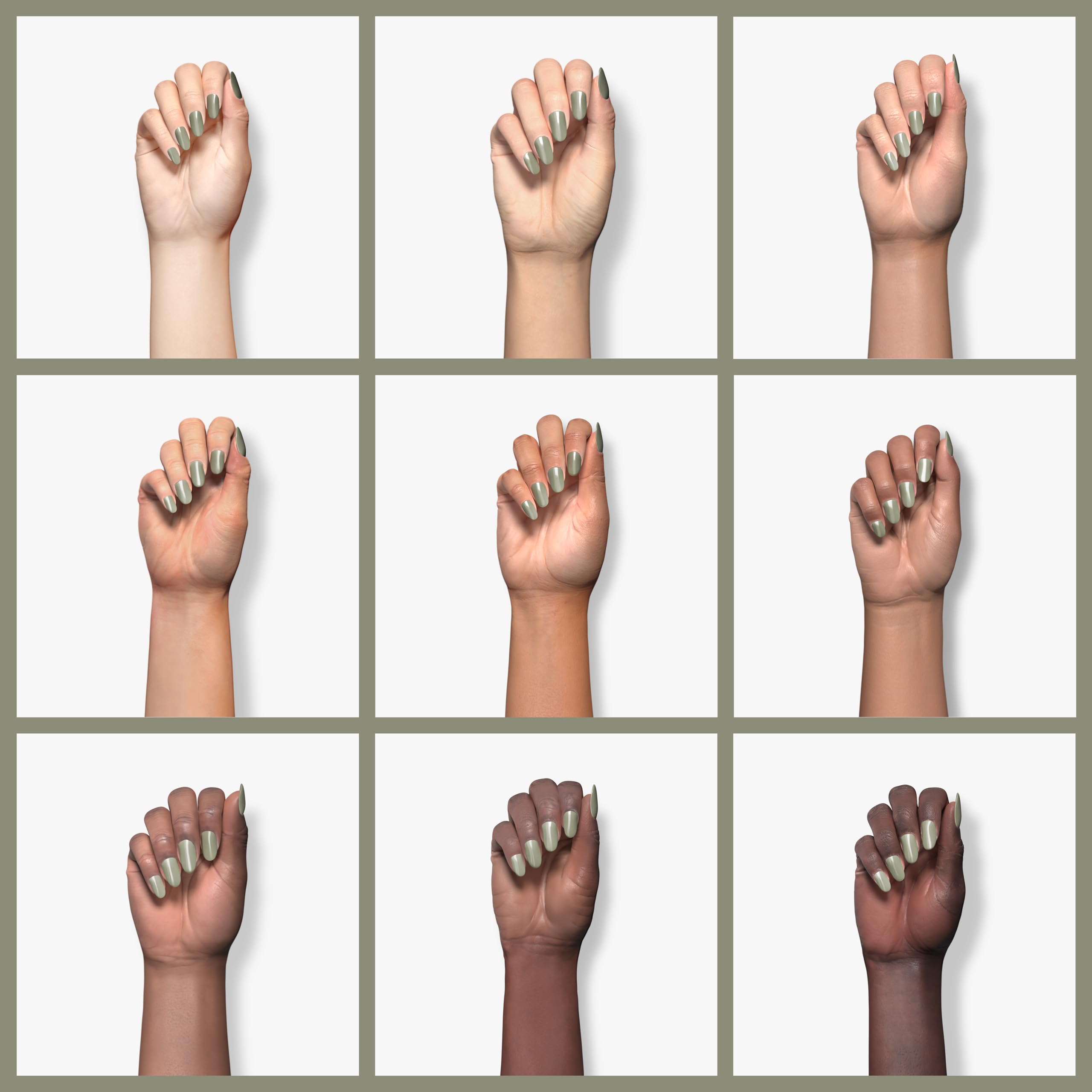 Muestra de color essie tono khaki neutro, ideal para looks discretos.