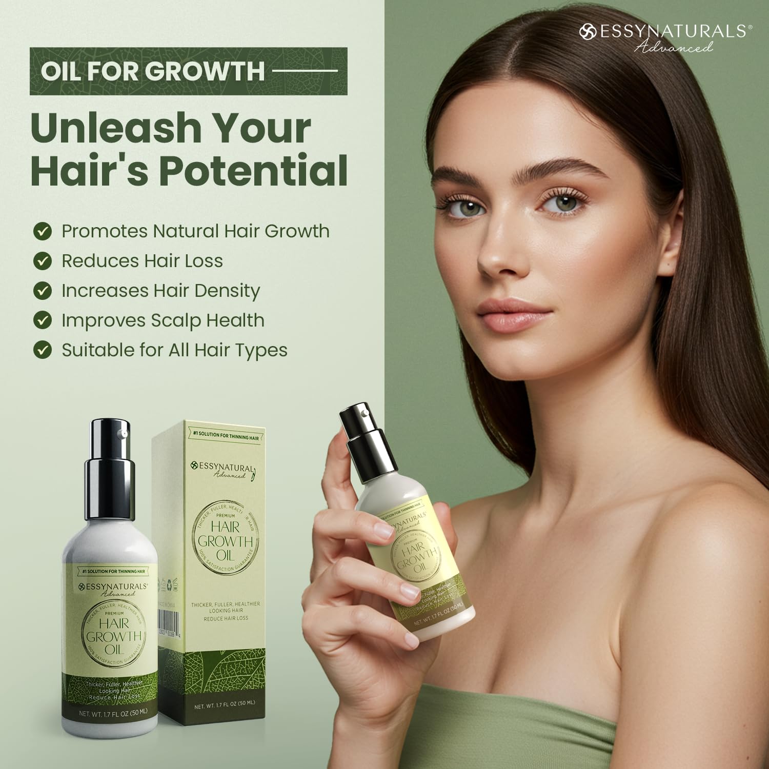 EssyNaturals Advanced: aplicación en manos para distribuir el aceite.