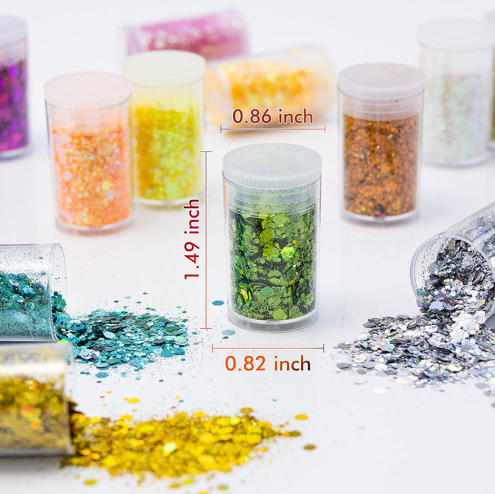Estanoite colección 45 colores holograficos para maquillaje y manualidades