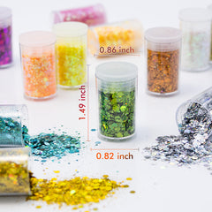 Estanoite colección 45 colores holograficos para maquillaje y manualidades