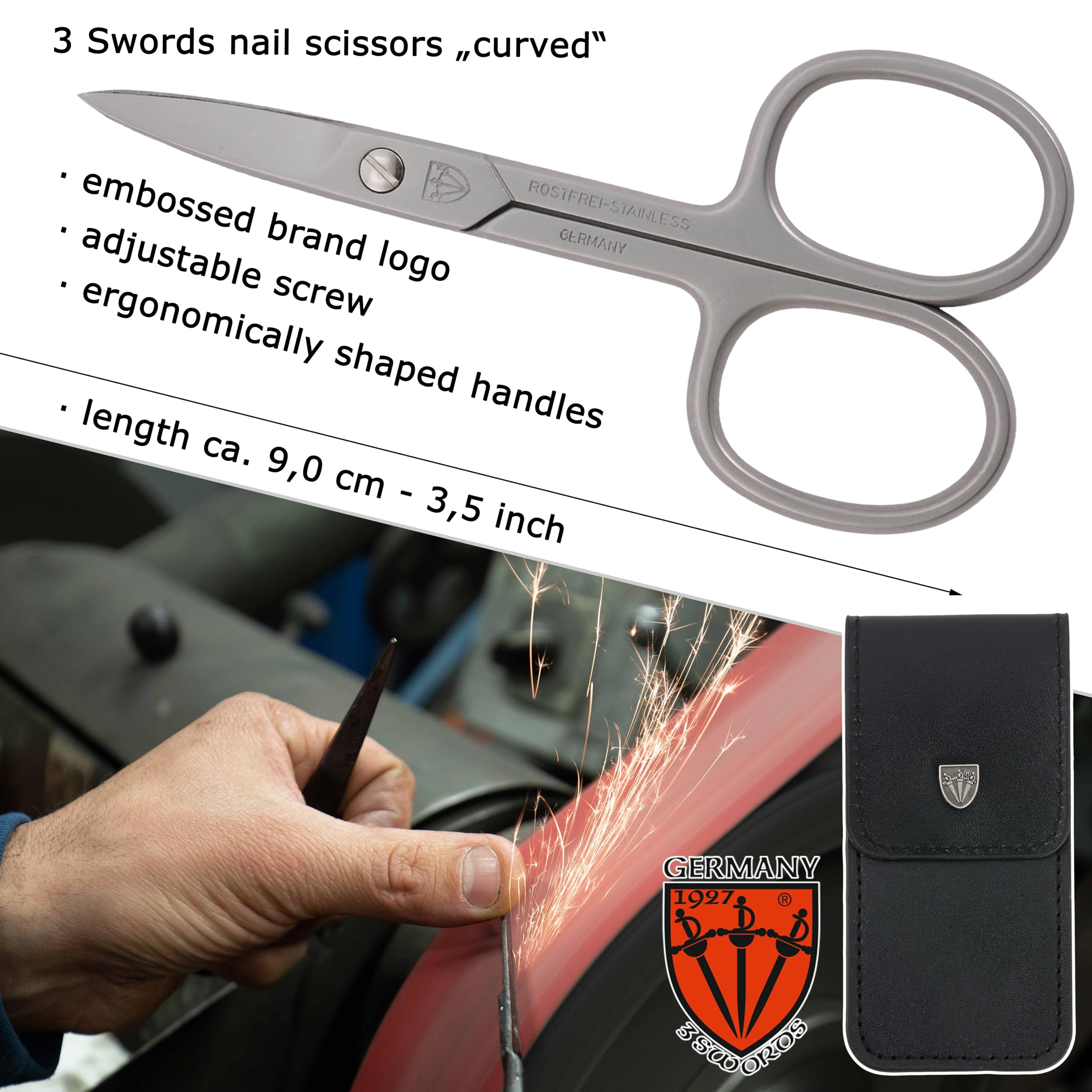 3 Swords Germany con estuche incluido para almacenamiento seguro.