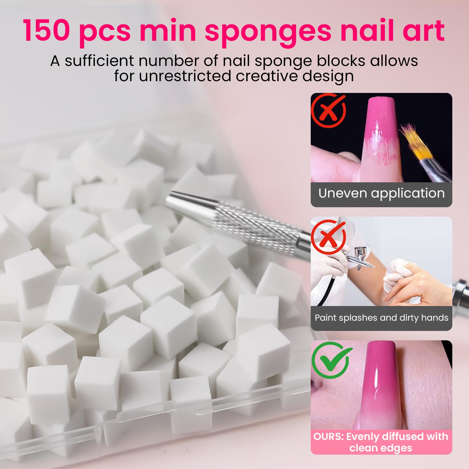 ESUOHYM esponjas-uñas-alta-densidad: material suave y resistente.