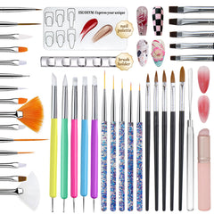 Pinceles ESUOHYM set para uñas, ideales para diseños completos.