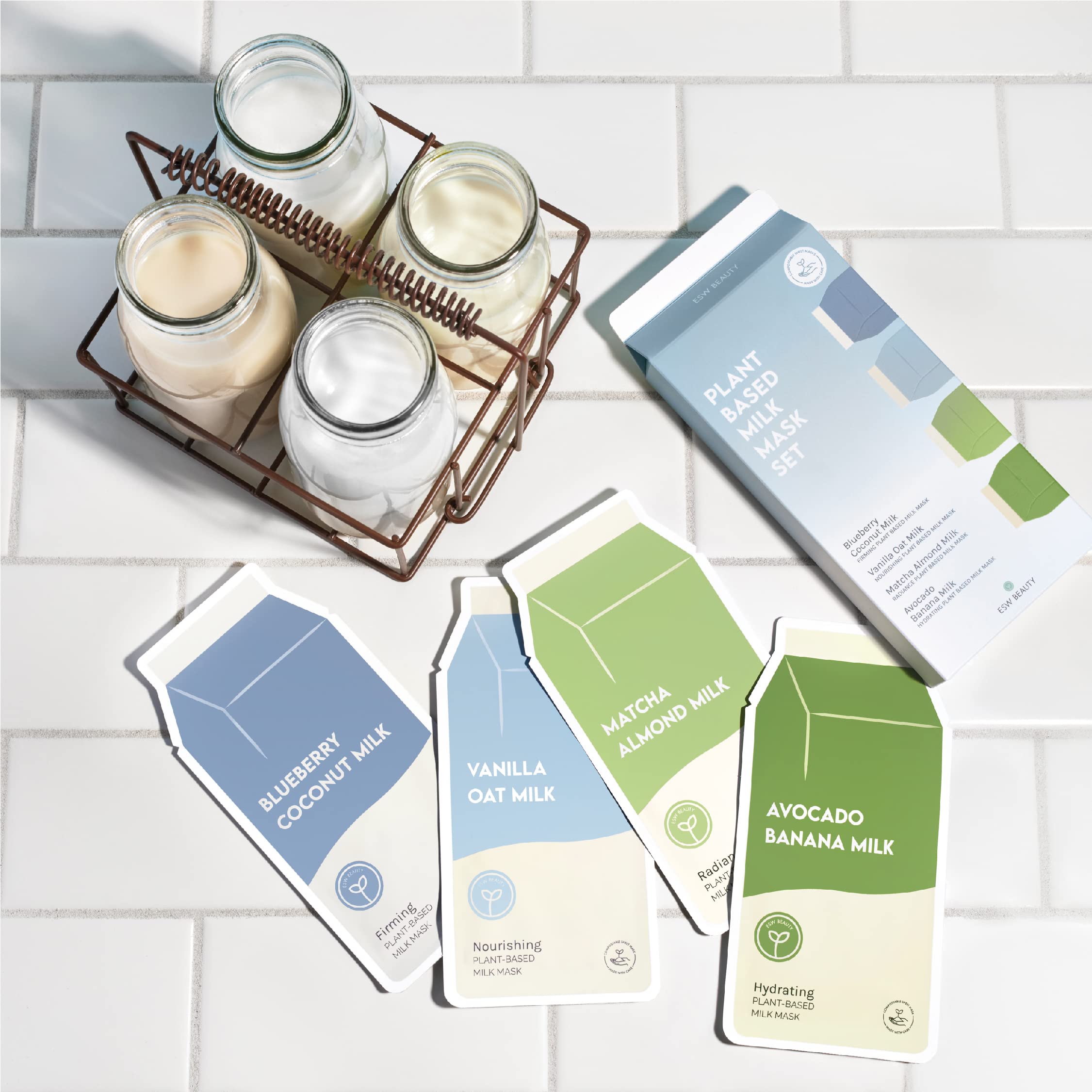 ESW Beauty mascarilla con aguacate y matcha, textura cremosa para el cuidado diario.