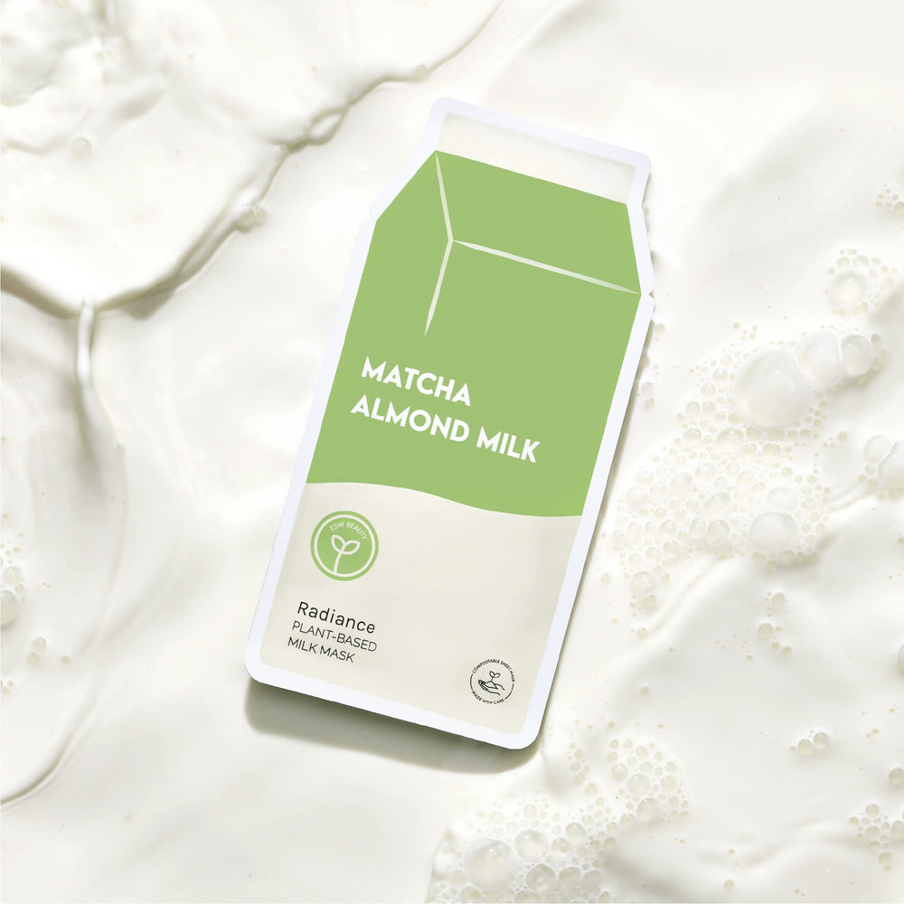 ESW Beauty Matcha Almond Milk, uso en la cara para despertar la luminosidad.