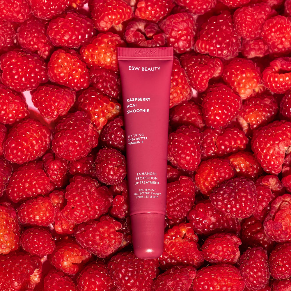 ESW Beauty tratamiento labial frambuesa-acai, ingredientes activos enriquecen el cuidado.