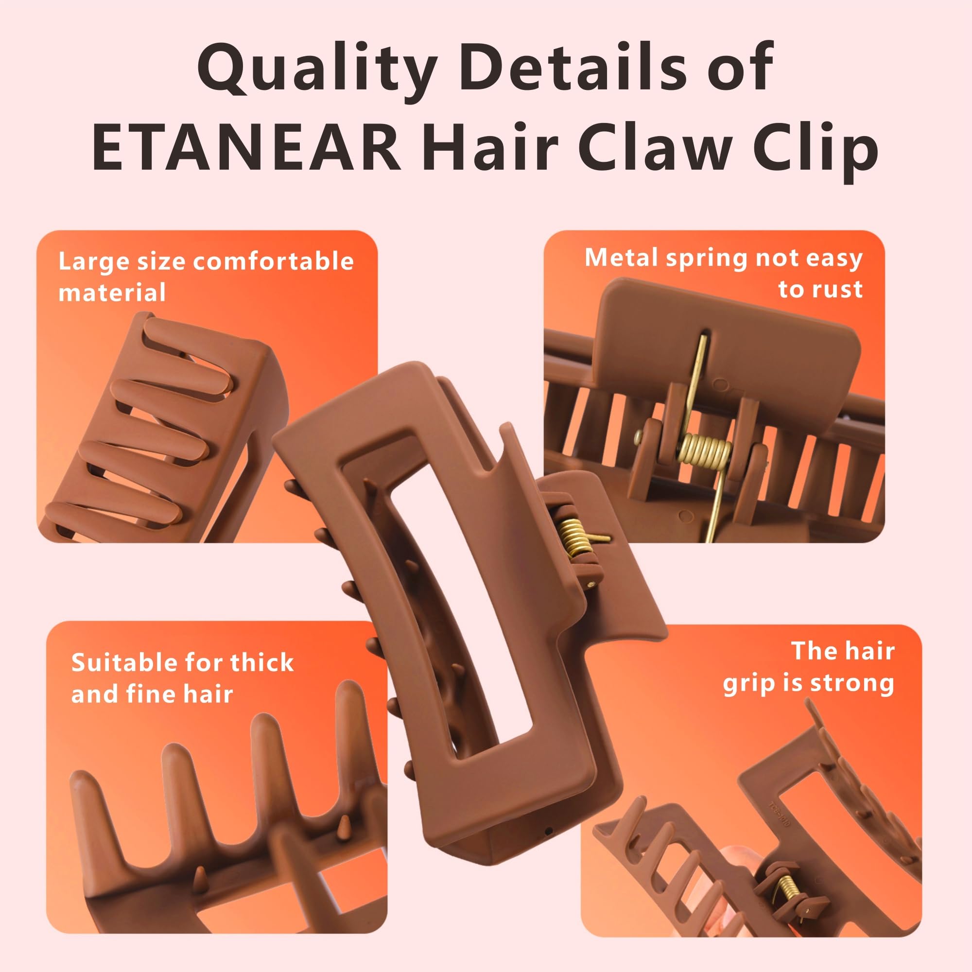 ETANEAR clip resistente con resorte de alta tensión, durable incluso en humedad