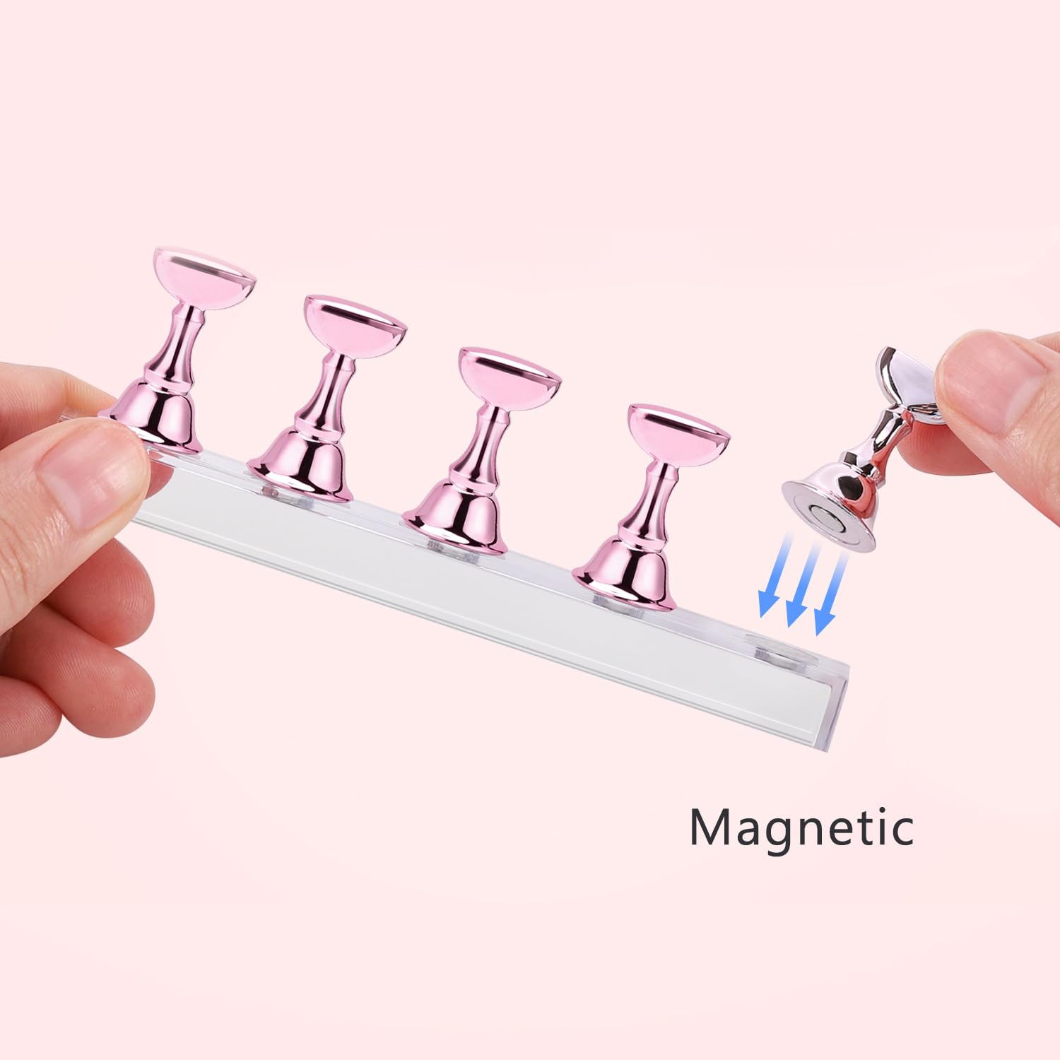 Base de práctica con imanes Etercycle mantiene las uñas en su lugar durante la creación.