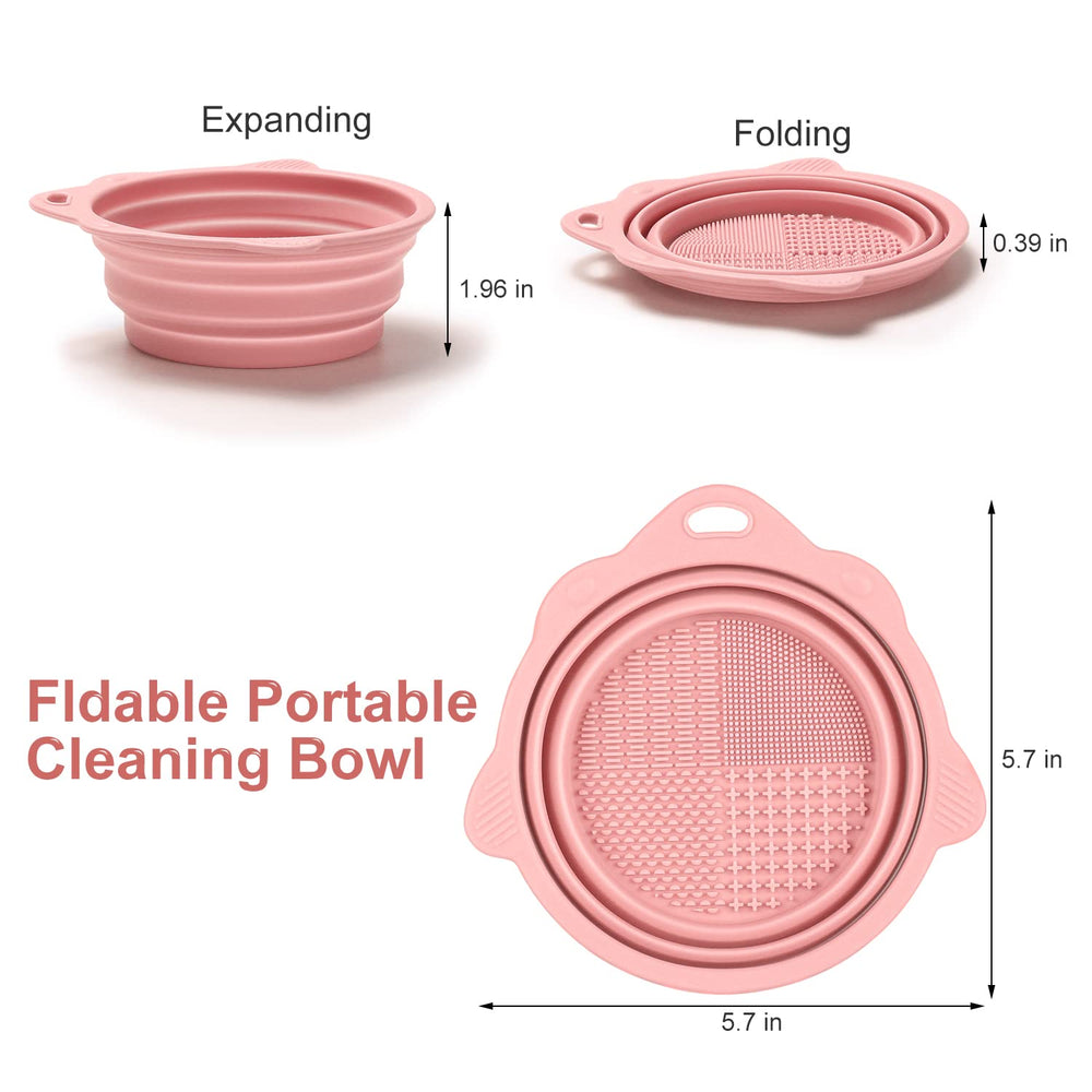 Etercycle cepillo limpiador rosa para brochas y esponjas, uso rápido y sencillo.