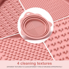 Etercycle limpiador de silicona rosa con cuatro texturas para limpiar diferentes brochas.