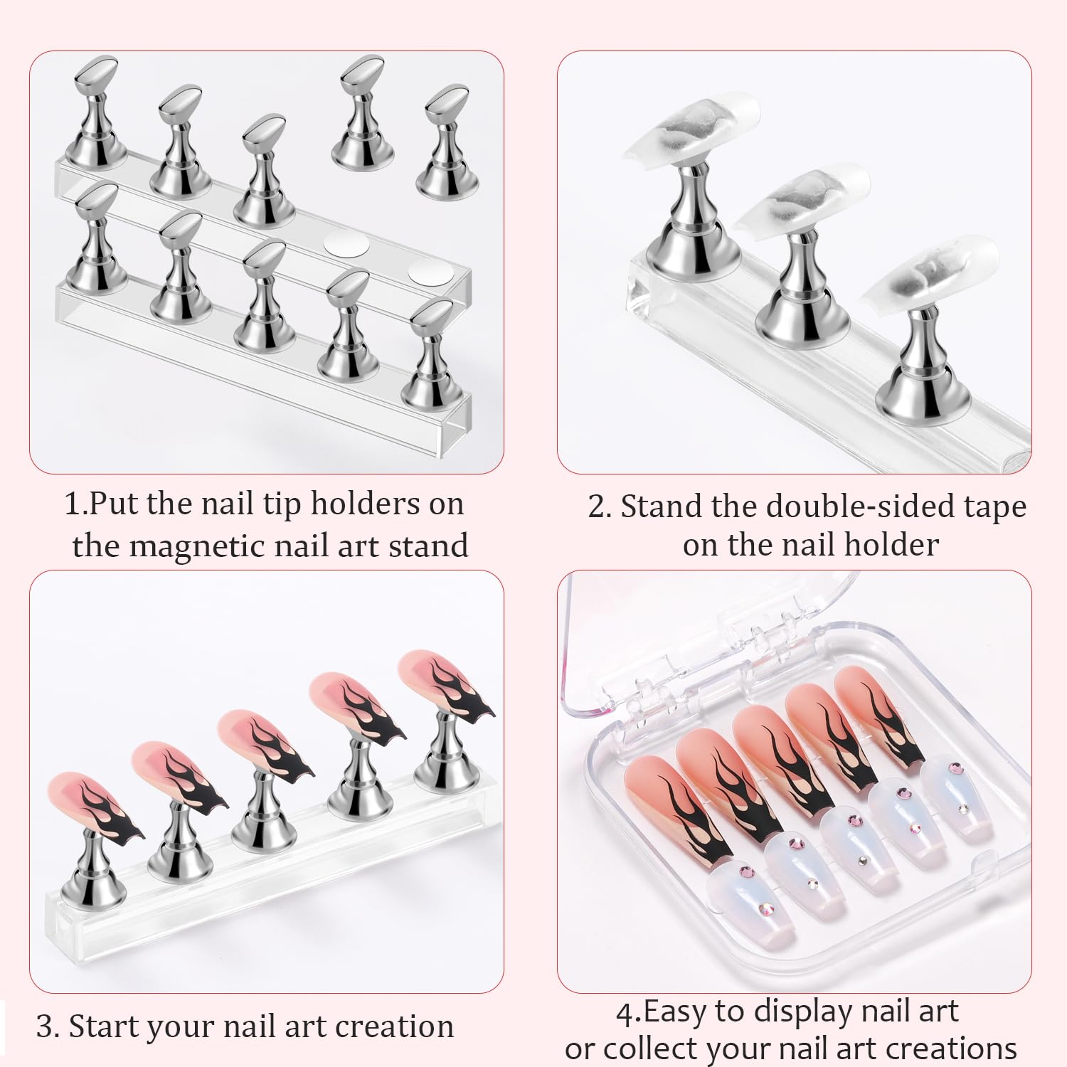 Etercycle: soporte para práctica de arte de uñas con base estable.