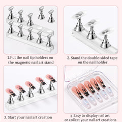 Etercycle: soporte para práctica de arte de uñas con base estable.