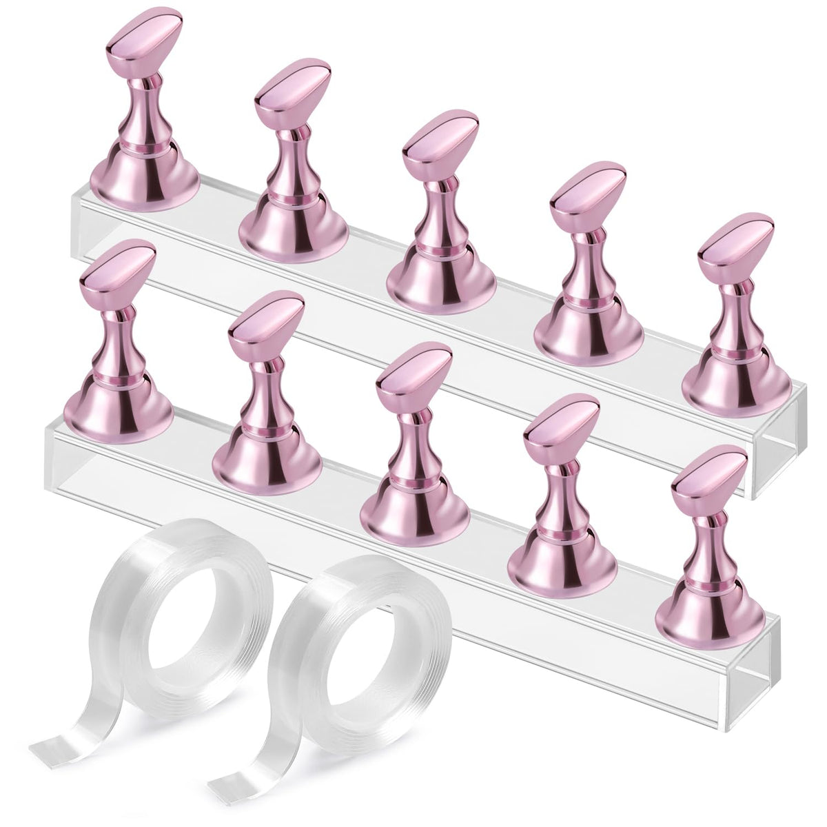 Soporte Etercycle para uñas acrílicas con base magnética, ideal para practicar en casa.