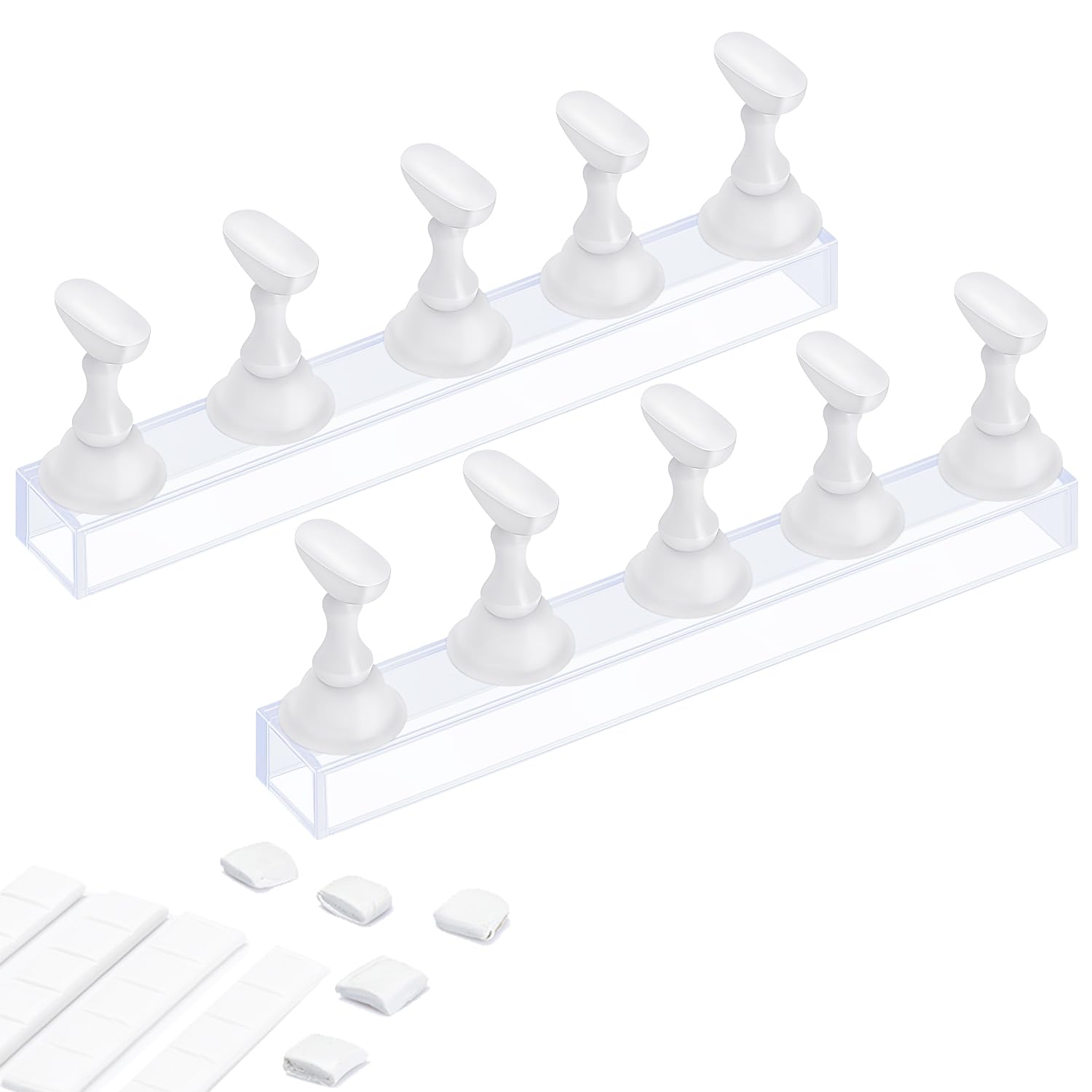 Etercycle: soportes para uñas acrílicas, dos juegos, ideal para práctica constante.