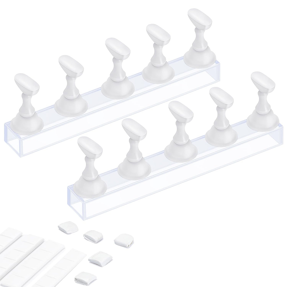 Etercycle: soportes para uñas acrílicas, dos juegos, ideal para práctica constante.