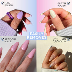 Eternal acetona pura, procedimiento-aplicacion, piel suave y uñas listas para un nuevo color.