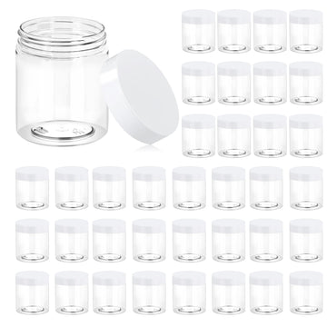 Eternal Moment bote cosmético transparente con tapa blanca, ideal para muestras y viajes.