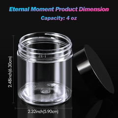 Frascos Eternal Moment transparentes y portátiles para muestras de belleza.