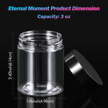 Pot Eternal Moment 3oz en plastique, pratique en voyage pour cosmétiques