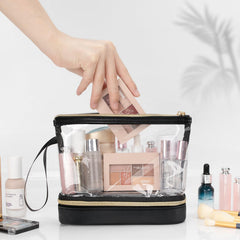 Bolsa Ethereal transparente para aseo de viaje, resistente al agua y ligera.