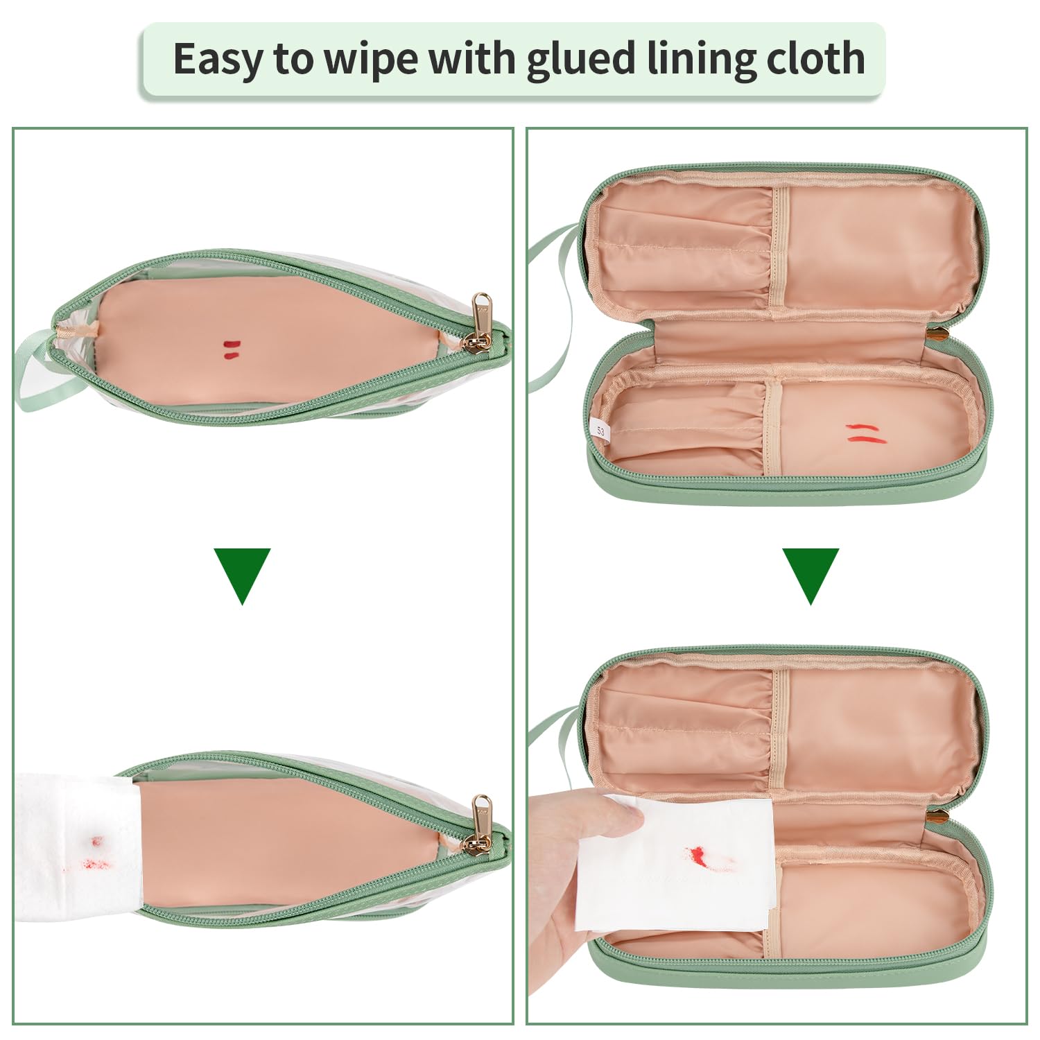 Ethereal bolsa maquillaje con compartimentos para brochas y lápices, orden garantizado