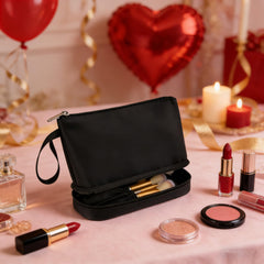 bolsa Ethereal de dos capas, capa inferior para brochas y organización