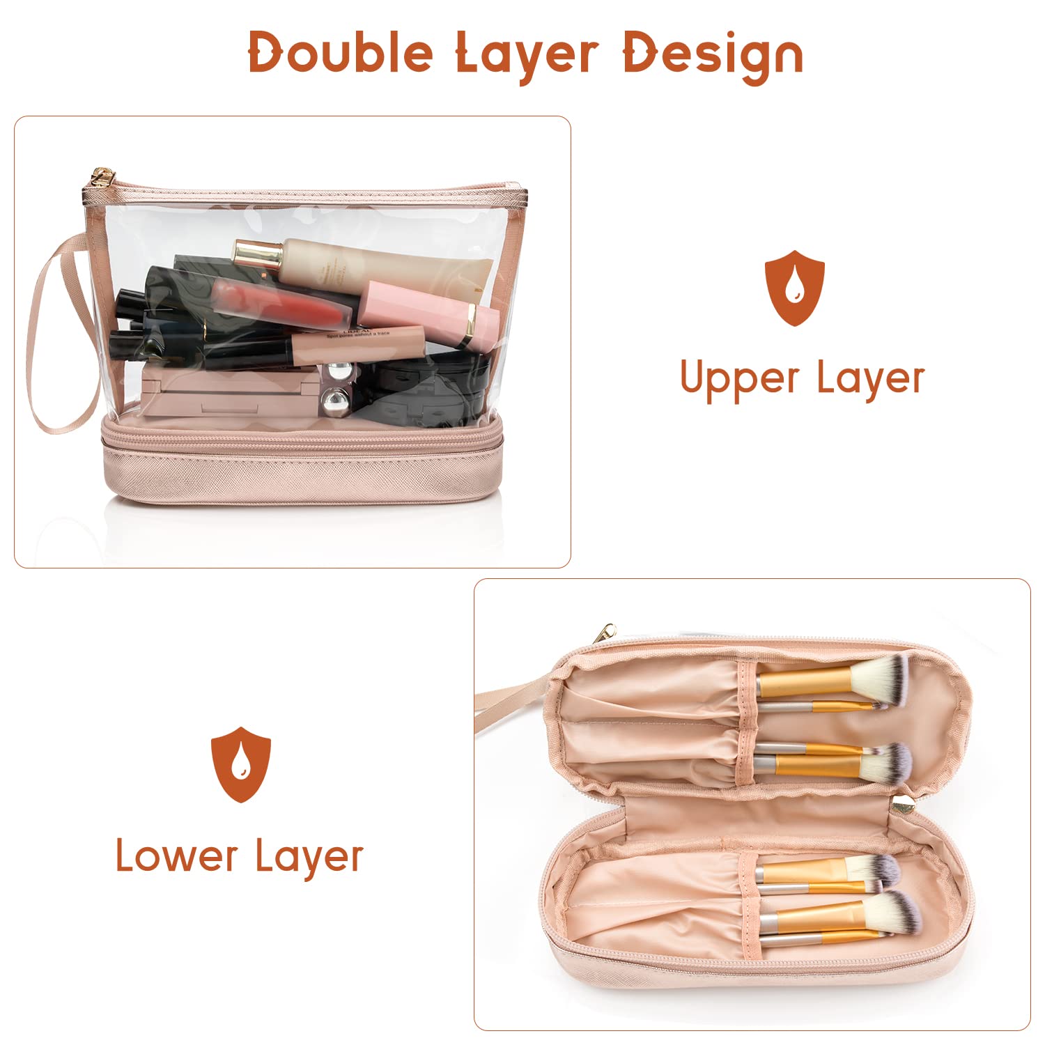 Ethereal diseño de doble capa que mantiene separados cosméticos y herramientas.