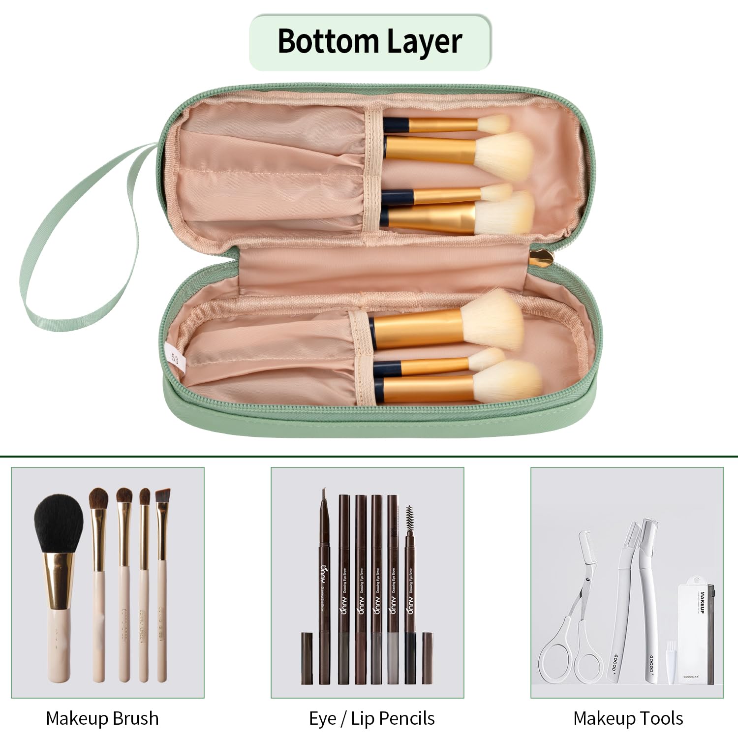 Ethereal estuche cosméticos para viaje, organización rápida y uso diario
